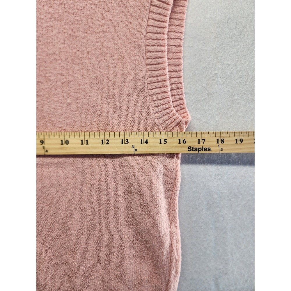 Pendleton‎ Pink Virgin Wool Knit Sweater Vest Gold Button Shoulder Medium - Picture 3 of 9